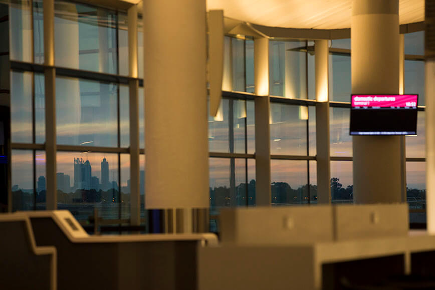 Our terminals image 5 - Perth cityscape as seen from T1 Domestic