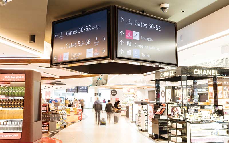 Duty free walkway in International departures