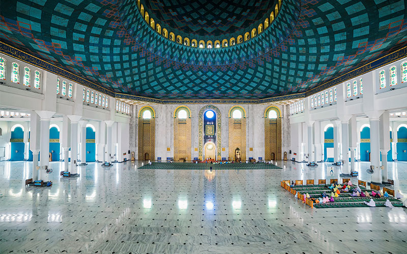 Blue dome roof of the Masjid al Akbar in Surabaya