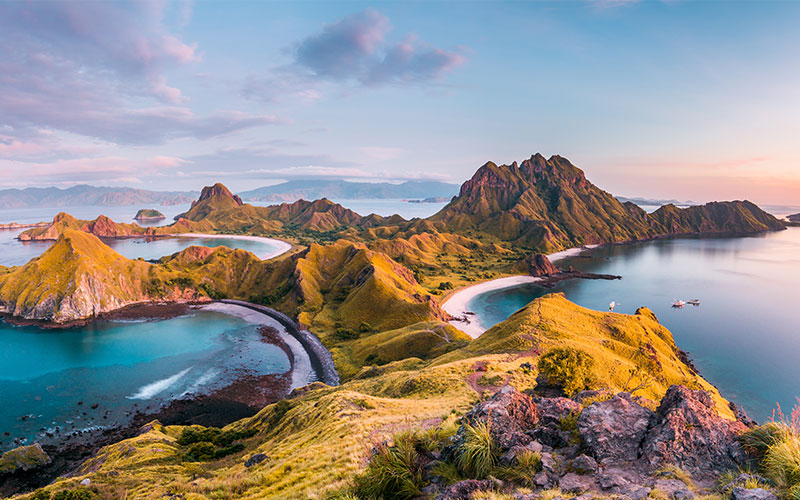 Padar Island lined with beaches