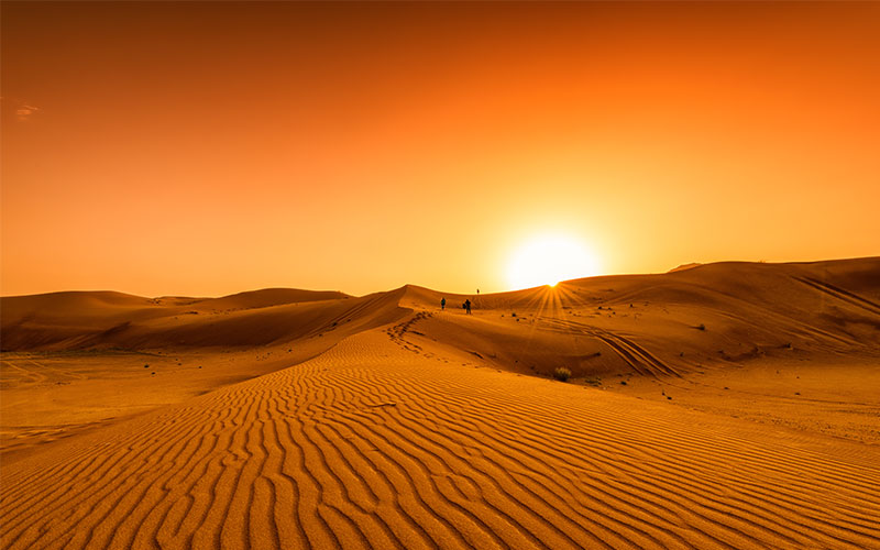 Sunset in the Dubai desert