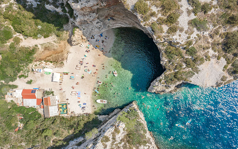 Stunning coastal sights of Stiniva Beach on the island of Vis, Croatia