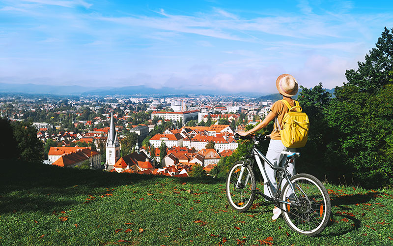 Postcard perfect views over Ljubljana, Slovenia.