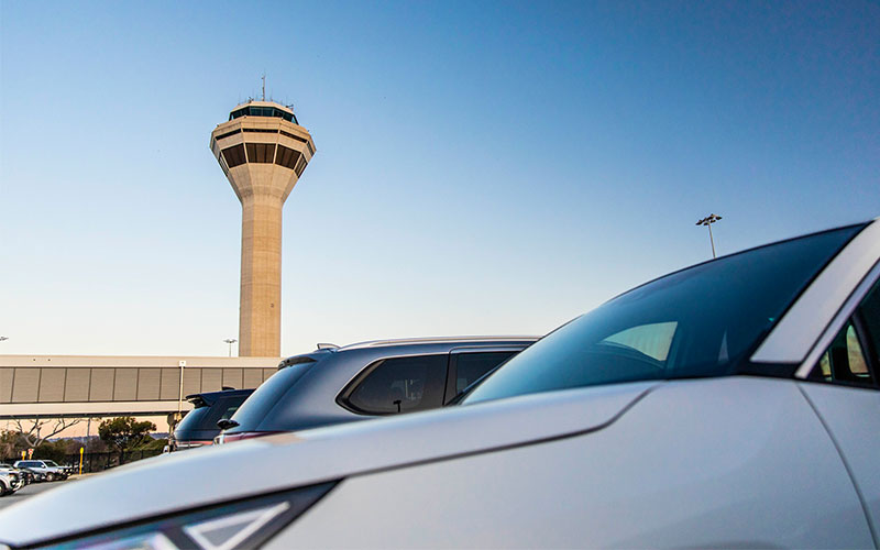 Perth Airport Terminal 1 Short Term car park with control tower in background