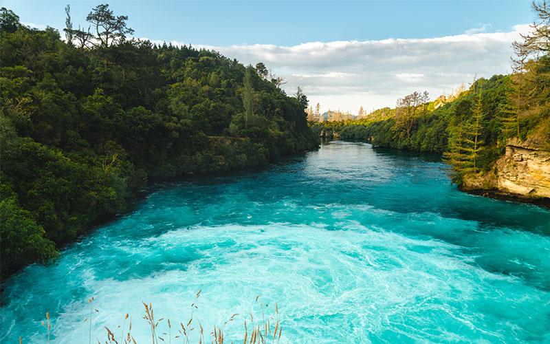 Huka Falls on the Waikato River near Lake Taupo in North Island