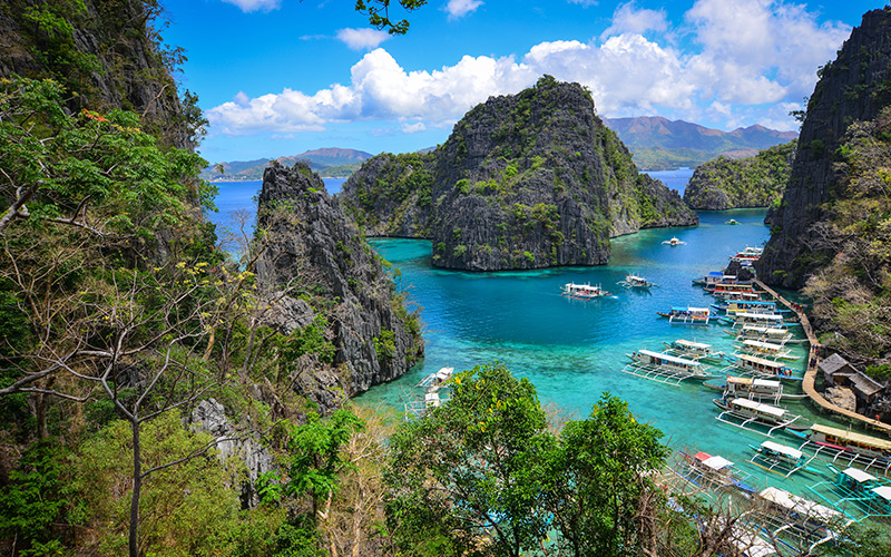 Aerial view of Coron Bay, Philippines