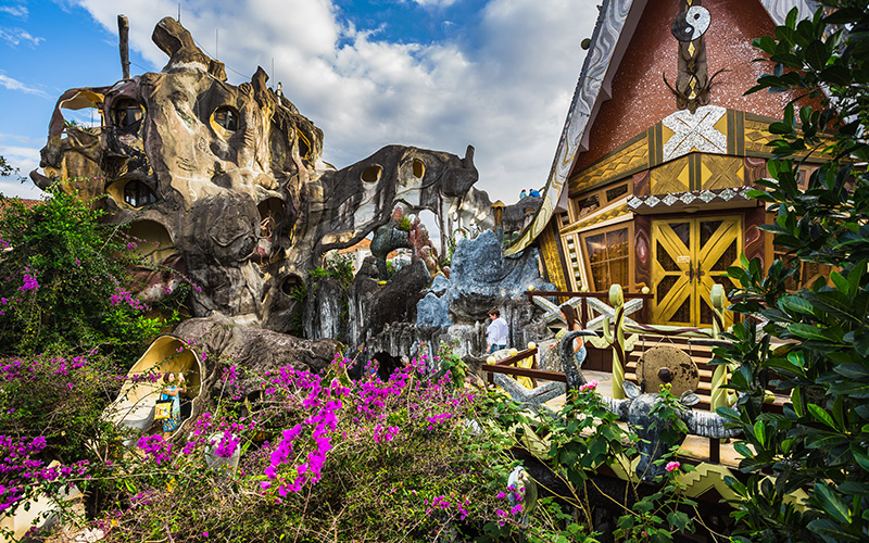 Side view of the Crazy House in Dalat, Vietnam