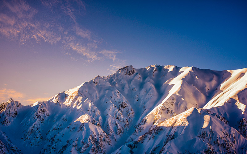 Hakuba back country at sunset, Japan.