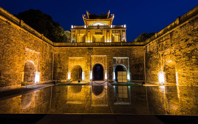 Imperial Citadel of Hanoi by night