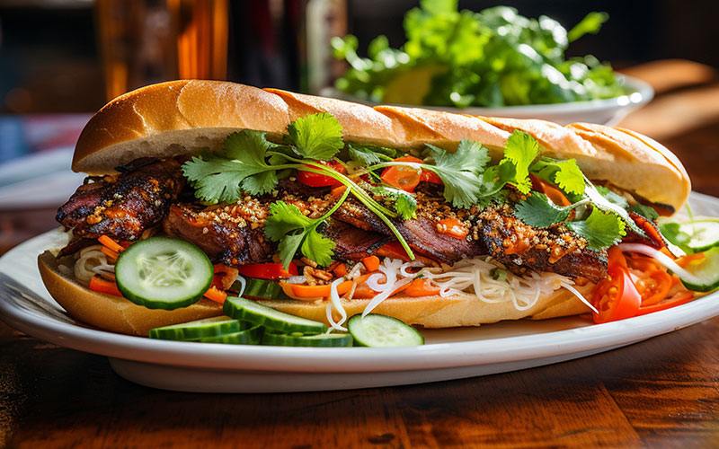 Bahn Mi on a plate