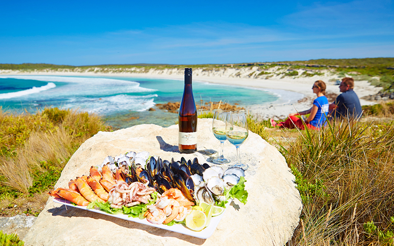 Seafood tasting platter at Fishery Bay