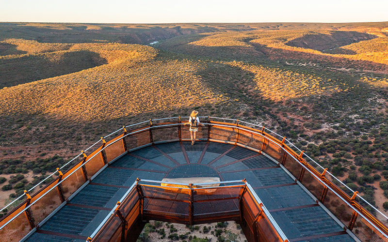 Skywalk views of Kalbarri in Australia’s Coral Coast