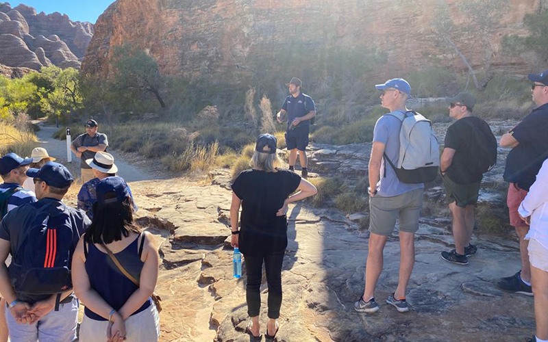 Guided tour group at Bungle Bungles, Purnululu National Park, Western Australia